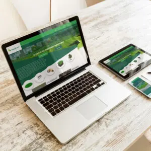 laptop with website